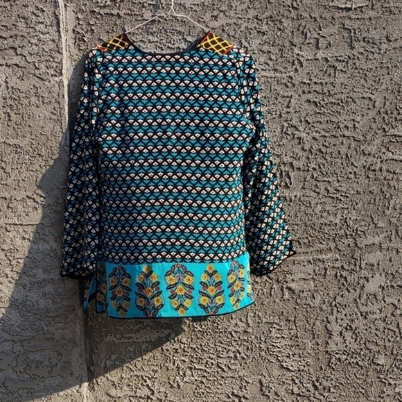 Anthropologie Tolani Top Long Sleeve Peasant‎ Silk - Picture 3 of 4